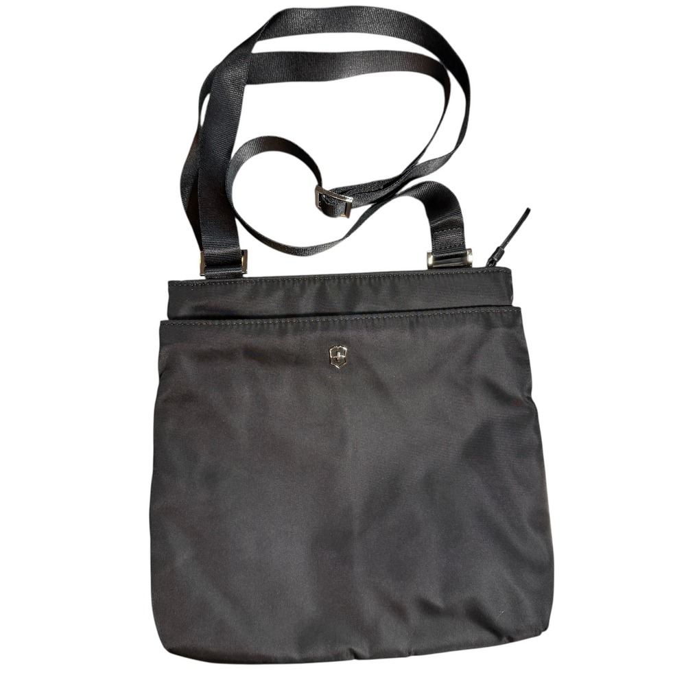 Victorinox Crossbody Bag Black Nylon Travel Messenger 10x10 Adjustable Strap
